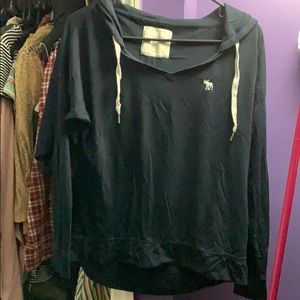 Dark blue shirt with hoodie